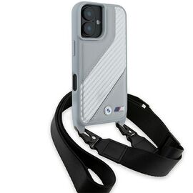 BMW BMHCP16S23PSCCG iPhone 16 6.1" gray/gray hardcase M Edition Carbon Stripe &amp; Strap - Apple Cases - Cases - Techbox