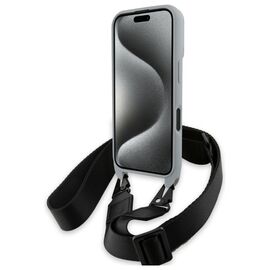 BMW BMHCP16S23PSCCG iPhone 16 6.1" gray/gray hardcase M Edition Carbon Stripe &amp; Strap - Apple Cases - Cases - Techbox