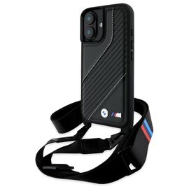 BMW BMHCP16M23PSCCK iPhone 16 Plus 6.7" black/black hardcase M Edition Carbon Stripe &amp; Strap - Apple Cases - Cases - Techbox