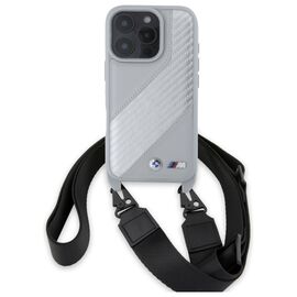BMW BMHCP16L23PSCCG iPhone 16 Pro 6.3" gray/gray hardcase M Edition Carbon Stripe &amp; Strap - Apple Cases - Cases - Techbox