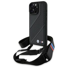 BMW BMHCP16X23PSCCK iPhone 16 Pro Max 6.9" black/black hardcase M Edition Carbon Stripe &amp; Strap - Apple Cases - Cases - Techbox