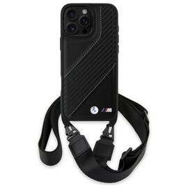 BMW BMHCP16X23PSCCK iPhone 16 Pro Max 6.9" black/black hardcase M Edition Carbon Stripe &amp; Strap - Apple Cases - Cases - Techbox
