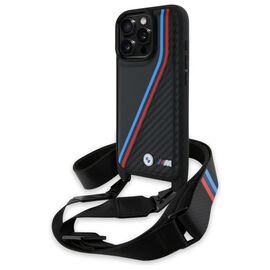 BMW BMHCP16X23PSVTK iPhone 16 Pro Max 6.9" black/black hardcase M Edition Carbon Tricolor Lines &amp; Strap - Apple Cases - Cases - Techbox