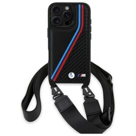 BMW BMHCP16X23PSVTK iPhone 16 Pro Max 6.9" black/black hardcase M Edition Carbon Tricolor Lines &amp; Strap - Apple Cases - Cases - Techbox