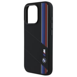 BMW Silicone Cut Tricolor Lines MagSafe Case for iPhone 16 Pro - Black | Techbox
