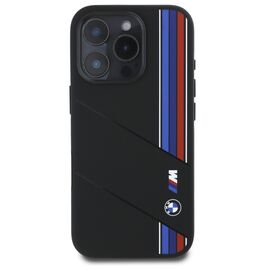 BMW Silicone Cut Tricolor Lines MagSafe Case for iPhone 16 Pro Max - Black | Techbox