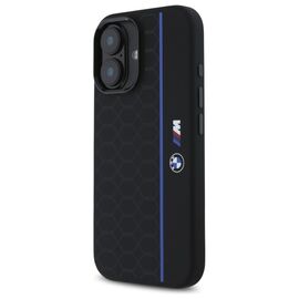 BMW Silicone Hexagon Blue Line MagSafe iPhone 16 Case - Black | Techbox