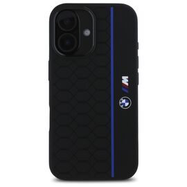 BMW Silicone Hexagon Blue Line MagSafe iPhone 16 Case - Black | Techbox