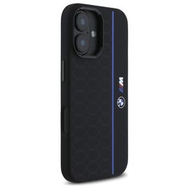 BMW Silicone Hexagon Blue Line MagSafe iPhone 16 Case - Black | Techbox