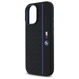 BMW Silicone Hexagon Blue Line MagSafe iPhone 16 Case - Black | Techbox