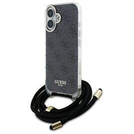 Guess GUHCP16SHC4SEK iPhone 16 6.1" black/black hardcase Crossbody Cord 4G Print - Apple Cases - Cases - Techbox