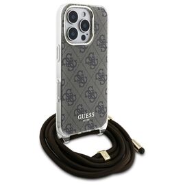 Guess GUHCP16LHC4SEW iPhone 16 Pro 6.3" brown/brown hardcase Crossbody Cord 4G Print - Apple Cases - Cases - Techbox