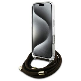Guess GUHCP16LHC4SEW iPhone 16 Pro 6.3" brown/brown hardcase Crossbody Cord 4G Print - Apple Cases - Cases - Techbox