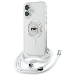 Karl Lagerfeld Crossbody IML Karl Head Magsafe Case for iPhone 16 - Clear | Techbox