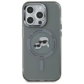 Karl Lagerfeld KLHMP15LHLSKCK iPhone 15 Pro 6.1" black/black hardcase IML Metal Karl&amp;Choupette Head MagSafe