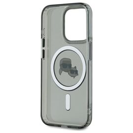 Karl Lagerfeld KLHMP15LHLSKCK iPhone 15 Pro 6.1" black/black hardcase IML Metal Karl&amp;Choupette Head MagSafe