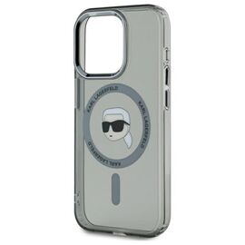 Karl Lagerfeld KLHMP15LHLSKIK iPhone 15 Pro 6.1" black/black hardcase IML Metal Karl Head MagSafe
