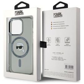 Karl Lagerfeld KLHMP15LHLSKIK iPhone 15 Pro 6.1" black/black hardcase IML Metal Karl Head MagSafe