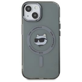 Karl Lagerfeld KLHMP15SHLSCHK iPhone 15 6.1" black/black hardcase IML Metal Choupette Head MagSafe