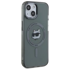 Karl Lagerfeld KLHMP15SHLSCHK iPhone 15 6.1" black/black hardcase IML Metal Choupette Head MagSafe