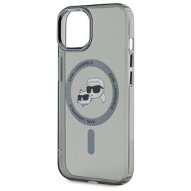 Karl Lagerfeld KLHMP15SHLSKCK iPhone 15 6.1" black/black hardcase IML Metal Karl&amp;Choupette Head MagSafe