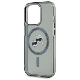 Karl Lagerfeld KLHMP15XHLSKCK iPhone 15 Pro Max 6.7" black/black hardcase IML Metal Karl&amp;Choupette Head MagSafe