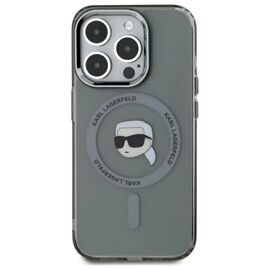 Karl Lagerfeld KLHMP15XHLSKIK iPhone 15 Pro Max 6.7" black/black hardcase IML Metal Karl Head MagSafe
