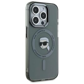 Karl Lagerfeld KLHMP15XHLSKIK iPhone 15 Pro Max 6.7" black/black hardcase IML Metal Karl Head MagSafe