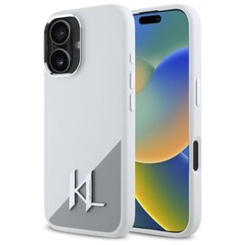 Karl Lagerfeld KLHMP16SSCMKMPCH iPhone 16 6.1" white hard case Silicone Initial Metal Logo MagSafe - Apple Cases - Cases - Techbox