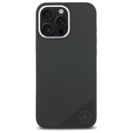 Mercedes MEHMP16L23SUGDK iPhone 16 Pro 6.3" black/black hardcase Silicone Tonal Logo Wood Pattern MagSafe