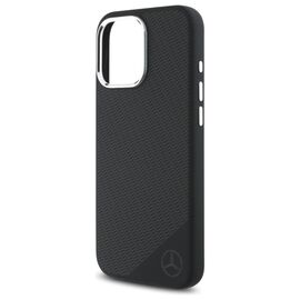 Mercedes MEHMP16L23SUGDK iPhone 16 Pro 6.3" black/black hardcase Silicone Tonal Logo Wood Pattern MagSafe