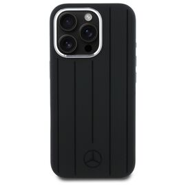 Mercedes MEHMP16L23SUVSK iPhone 16 Pro 6.3" black/black hardcase Silicone Vertical Tonal Stripes MagSafe