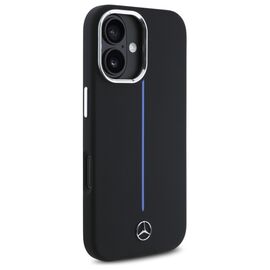 Mercedes Silicone Blue Stripe MagSafe iPhone 16 Case - Black | Techbox
