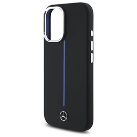 Mercedes Silicone Blue Stripe MagSafe iPhone 16 Case - Black | Techbox
