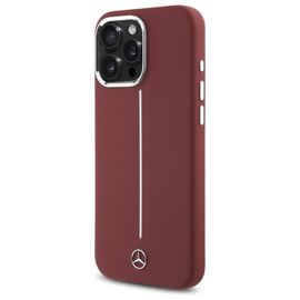 Mercedes Silicone White Stripe MagSafe Case for iPhone 16 Pro Max - Red | Techbox