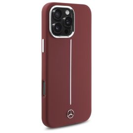 Mercedes Silicone White Stripe MagSafe Case for iPhone 16 Pro Max - Red | Techbox