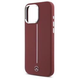 Mercedes Silicone White Stripe MagSafe Case for iPhone 16 Pro Max - Red | Techbox