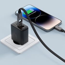 Acefast C13-04 USB-C - USB-A / USB-C Cable 480Mb/s 3A 1.2m - Black