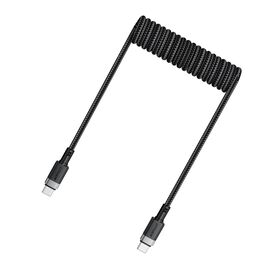 Acefast C14-03 USB-C - USB-C Spring Cable 480Mb/s 3A 1.2m - Black