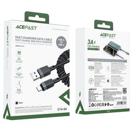 Acefast C14-04 USB-A - USB-C Cable Spring 480Mb/s 3A 1.2m - Black