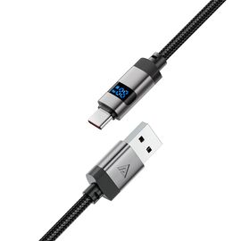 Acefast C15-04 USB-A - USB-C Cable with Display 480Mb/s 66W 1.2m - Black