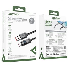 Acefast C15-04 USB-A - USB-C Cable with Display 480Mb/s 66W 1.2m - Black
