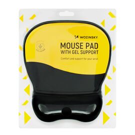 Ergonomic Mouse Pad and Wrist Rest Gel Eco Leather Large Anti-Slip - Black