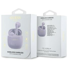 Guess Bluetooth headphones GUTWSJ14ESGU TWS + docking station purple/purple Printed Classic Logo