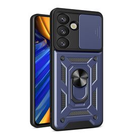 Hybrid Armor Camshield with Camera Cover and Metal Ring for Samsung Galaxy S25 - Blue | Techbox