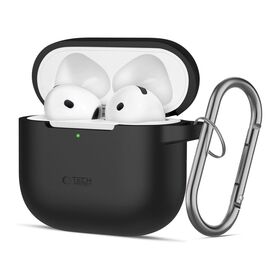 Tech-Protect Silicone Hook Case for AirPods 4 - Black - Smartphone Accessories - Cables & Accessories - Techbox