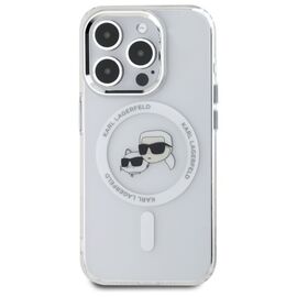 Karl Lagerfeld IML Metal Karl&amp;Choupette Head MagSafe Case for iPhone 15 Pro Max - White - Uncategorized Cases (2) - Cases - Techbox