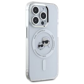 Karl Lagerfeld IML Metal Karl&amp;Choupette Head MagSafe Case for iPhone 15 Pro Max - White - Uncategorized Cases (2) - Cases - Techbox