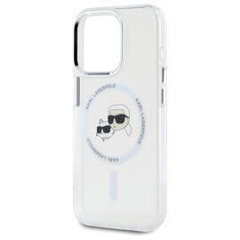 Karl Lagerfeld IML Metal Karl&amp;Choupette Head MagSafe Case for iPhone 15 Pro Max - White - Uncategorized Cases (2) - Cases - Techbox