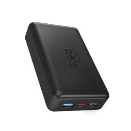 Fast charge power bank: 20,000 mAh, 2 USBs Black | Techbox